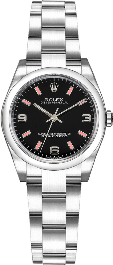 Rolex Oyster Perpetual Self winding Automatic Black Ladies Watch 176200-BLKAPSO 