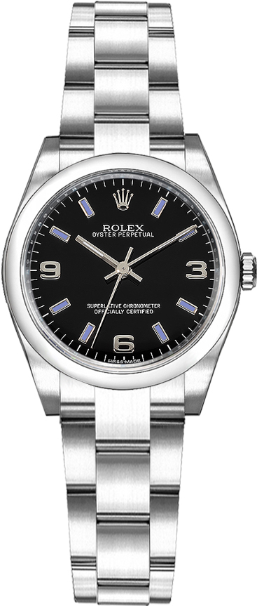 Rolex Oyster Perpetual Self winding Automatic Black Ladies Watch 176200-BLKABSO 