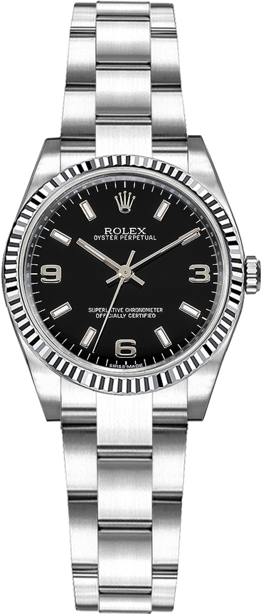 Rolex Oyster Perpetual Self winding Automatic Black Ladies Watch 176234-BLKSAO 