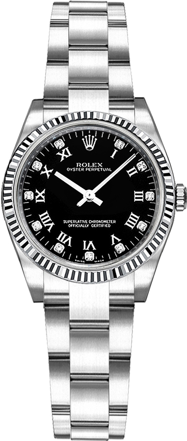 Rolex Oyster Perpetual Self winding Automatic Black Ladies Watch 176234-BLKRDO 