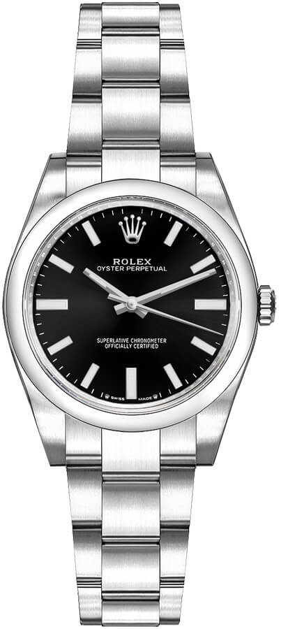 Rolex Oyster Perpetual Self winding Automatic Black Ladies Watch 276200-0002 