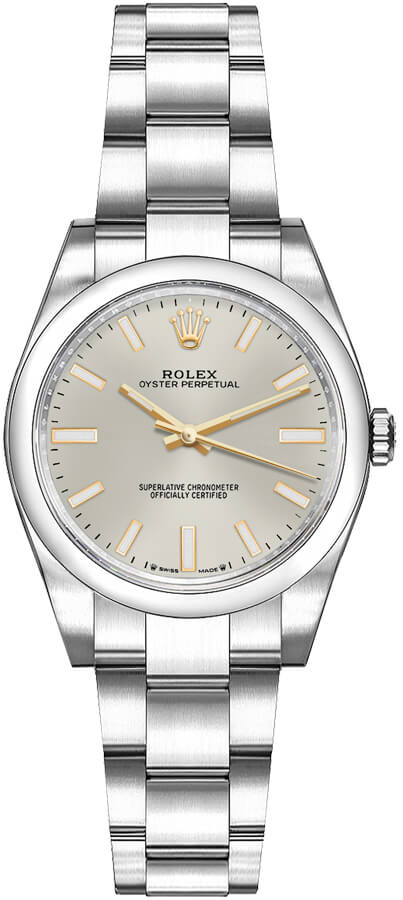 Rolex Oyster Perpetual Self winding Automatic Silver Ladies Watch 276200-0001 