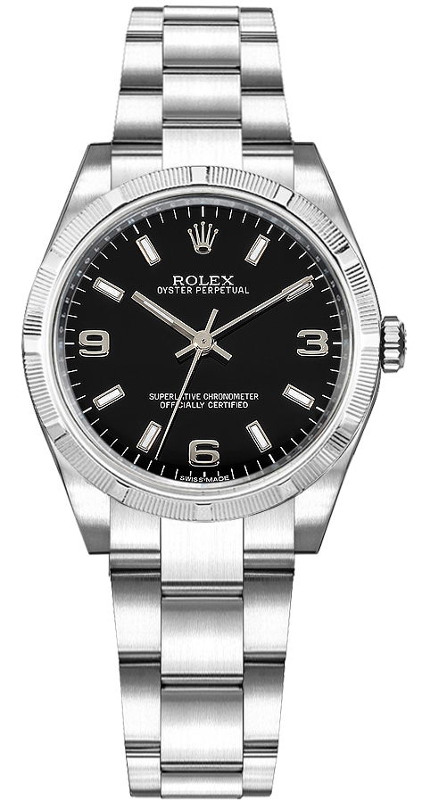 Rolex Oyster Perpetual Self winding Automatic Black Ladies Watch 177210-BLKSAO 
