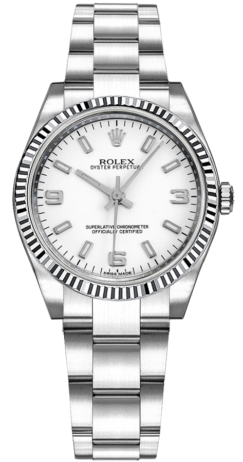 Rolex Oyster Perpetual Self winding Automatic White Ladies Watch 177234-WHTSAO 