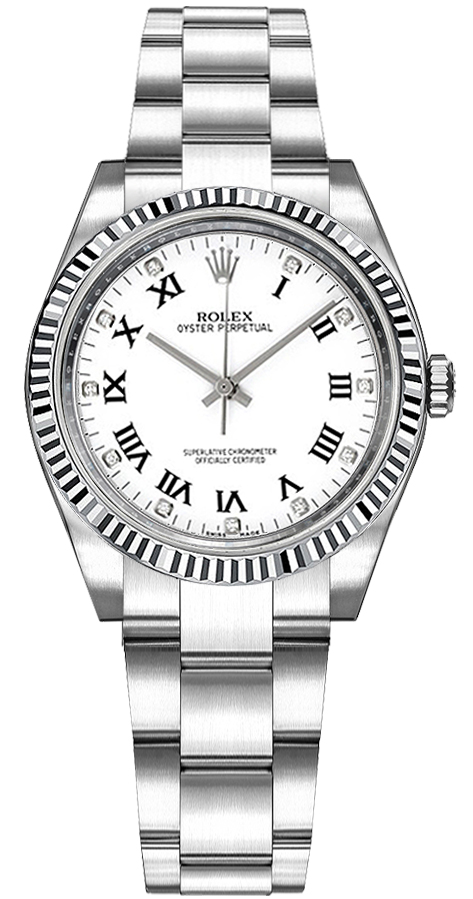 Rolex Oyster Perpetual Self winding Automatic White Ladies Watch 177234-WHTDRO 