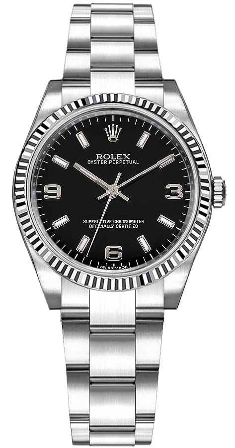 Rolex Oyster Perpetual Self winding Automatic Black Ladies Watch 177234-BLKSAO 
