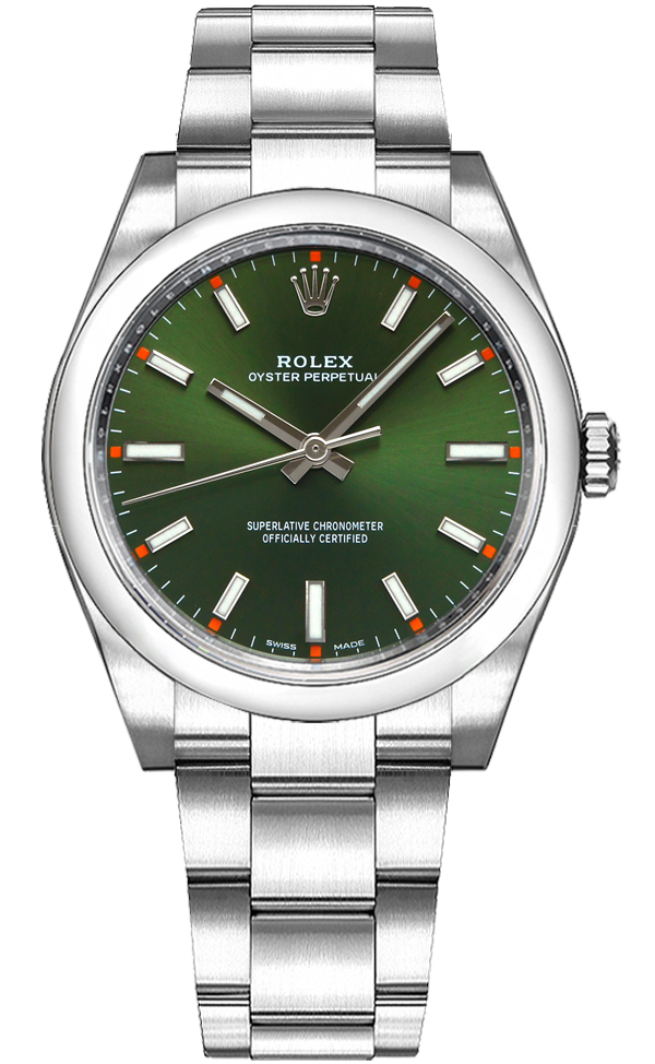 Rolex Oyster Perpetual Self winding Automatic Green Ladies Watch 114200-0021-SD 