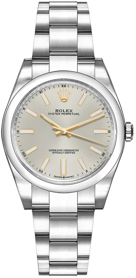 Rolex Oyster Perpetual Self winding Automatic Silver Ladies Watch 124200-0001 