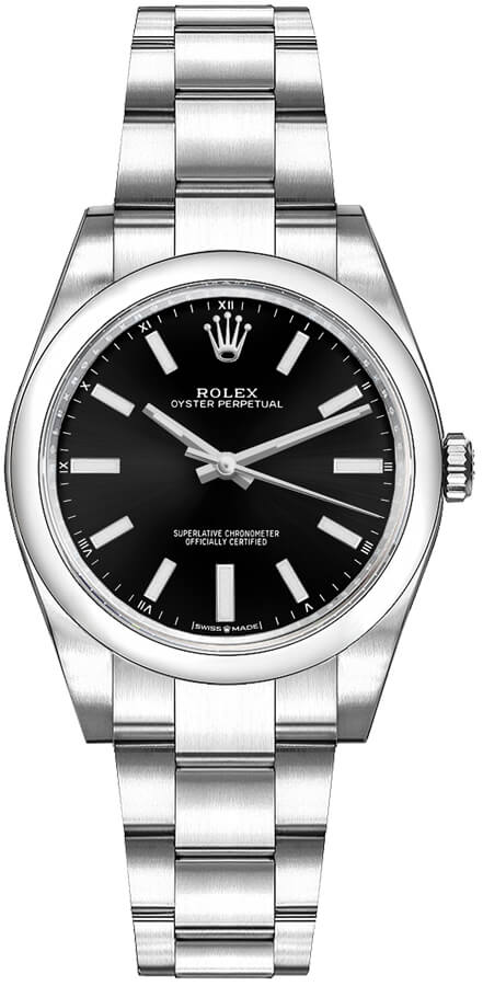 Rolex Oyster Perpetual Self winding Automatic Black Ladies Watch 124200-0002 