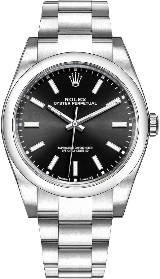 Rolex Oyster Perpetual Self winding Automatic Black Mens Watch 114300-0005 