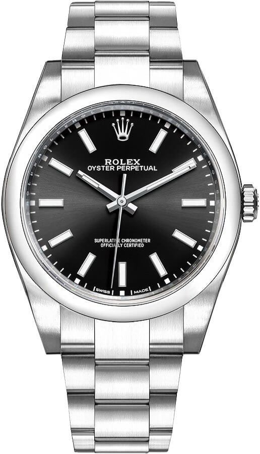 Rolex Oyster Perpetual Self winding Automatic Black Mens Watch 114300-0005-S 