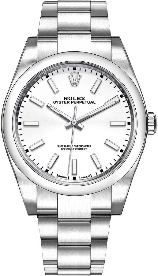 Rolex Oyster Perpetual Self winding Automatic White Mens Watch 114300-0004 
