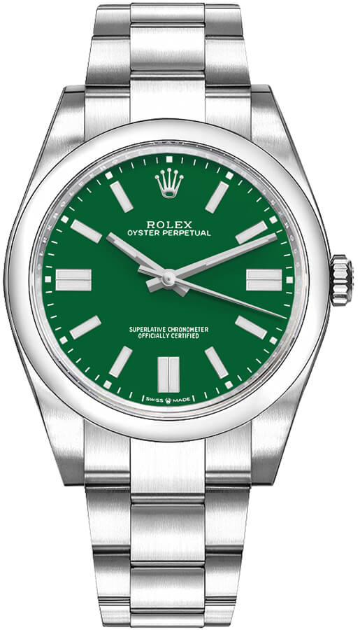Rolex Oyster Perpetual Self winding Automatic Green Mens Watch 124300-0005 