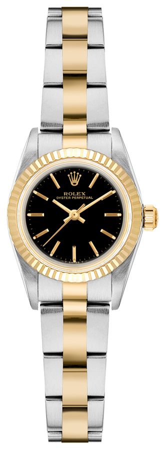 Rolex Oyster Perpetual Self winding Automatic Black Ladies Watch 6719-BLACK 