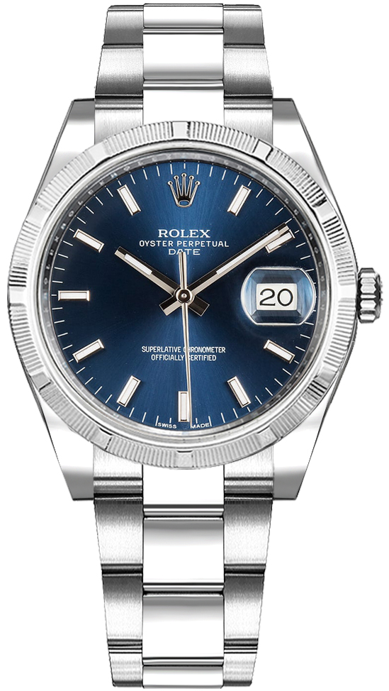 Rolex Oyster Perpetual Self winding Automatic Chronometer Blue Ladies Watch 115210-BLUSO 