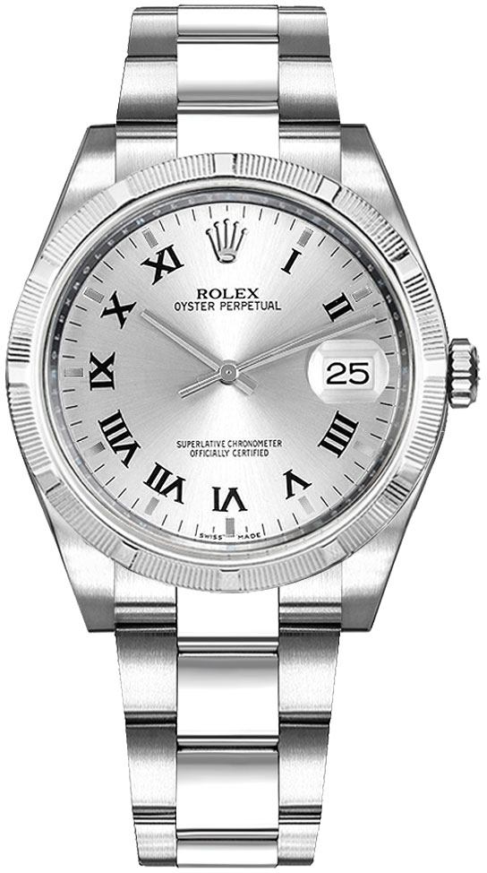 Rolex Oyster Perpetual Self winding Automatic Chronometer Silver Ladies Watch 115210-SLVRSO 