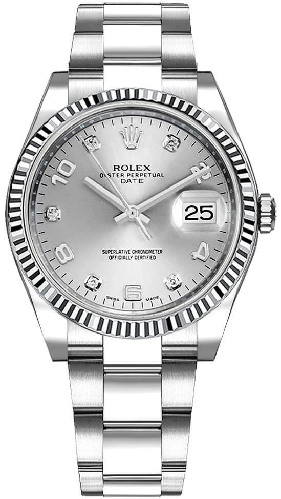 Rolex Oyster Perpetual Self winding Automatic Silver Ladies Watch 115234-0012 