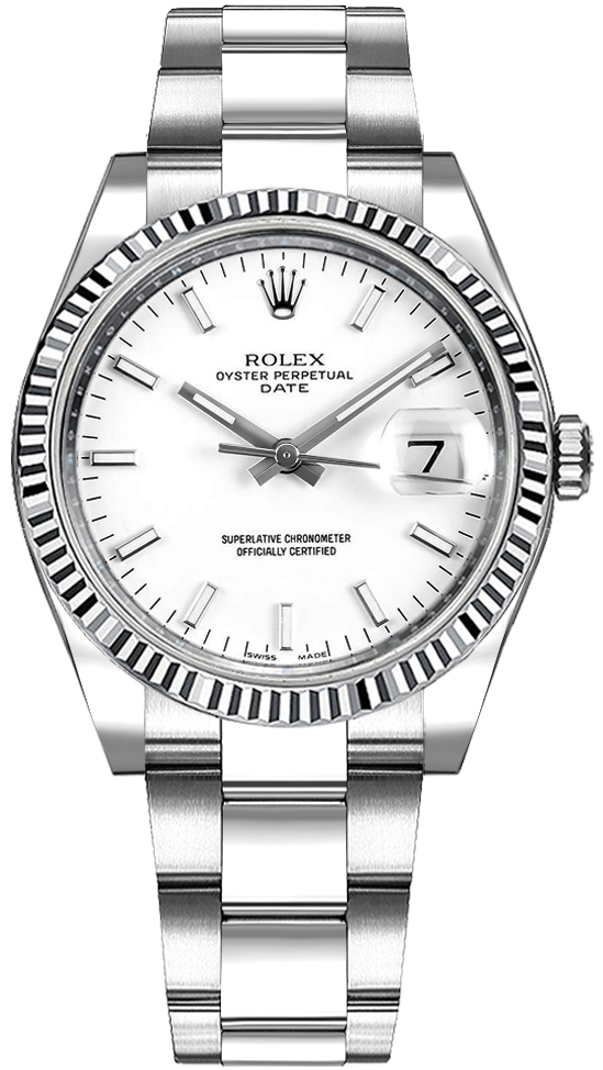 Rolex Oyster Perpetual Self winding Automatic Chronometer White Ladies Watch 115234-0003 