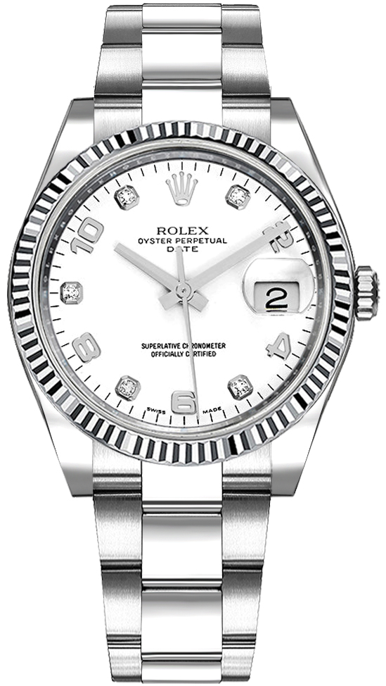 Rolex Oyster Perpetual Self winding Automatic White Watch 115234-0010 