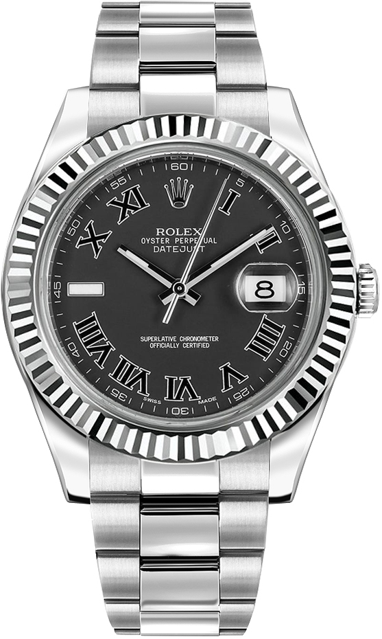 Rolex Datejust Self winding Automatic Chronometer Grey Mens Watch 116334-0002 