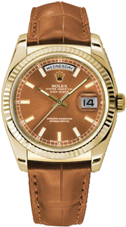 Rolex Day-Date Brown Watch 118138-0005 