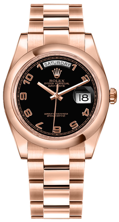 Rolex Day-Date Self winding Automatic Black Watch 118205-0059 