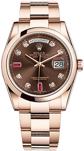 Rolex Day-Date Brown Watch 118205-BRNDDO 