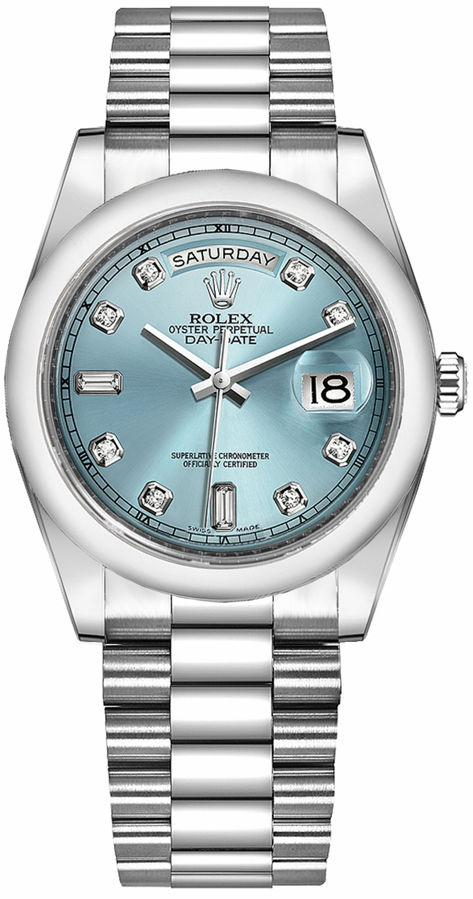 Rolex Day-Date Self winding Automatic Chronometer Blue Watch 118206-0036 