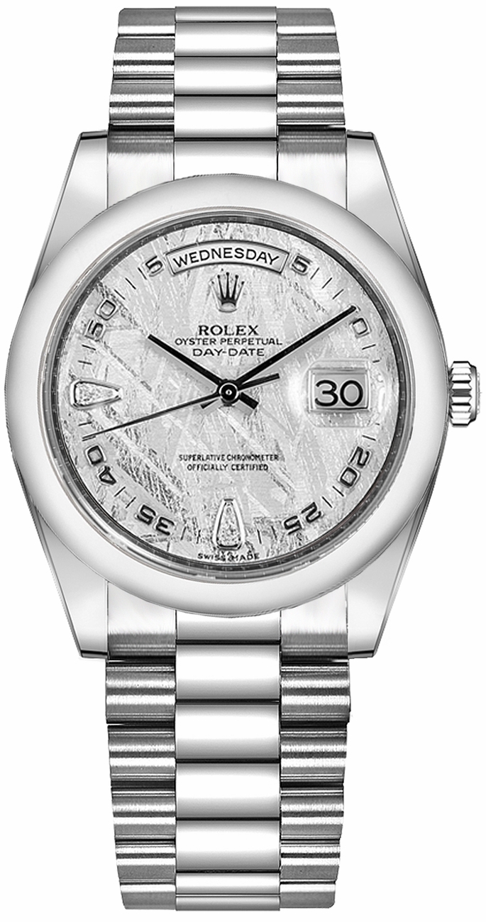 Rolex Day-Date Self winding Automatic Chronometer Grey Watch 118206-METDAP 