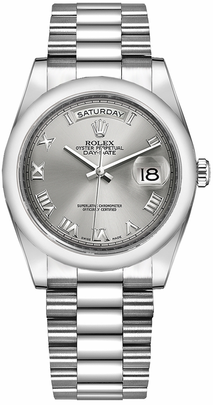 Rolex Day-Date Self winding Automatic Chronometer Grey Watch 118206-RHDRP 
