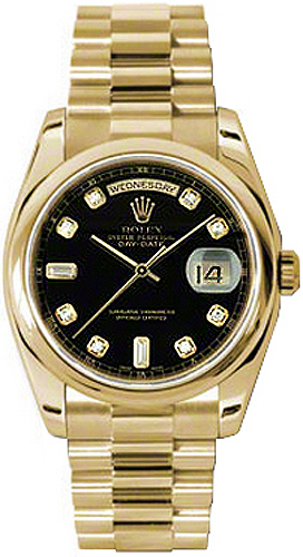 Rolex Day-Date Self winding Automatic Black Unisex Watch 118208-0118 
