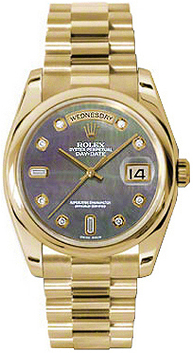 Rolex Day-Date Self winding Automatic Black Unisex Watch 118208-BMOPDDP 