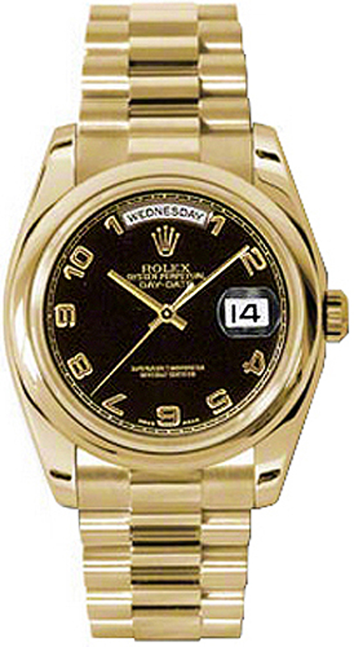 Rolex Day-Date Self winding Automatic Black Unisex Watch 118208-BLKADP 