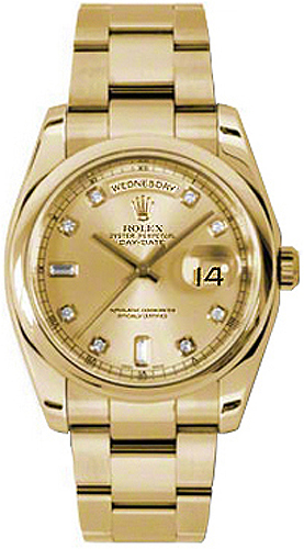 Rolex Day-Date Self winding Automatic Chronometer Champagne Unisex Watch 118208-0115 