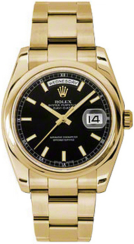 Rolex Day-Date Self winding Automatic Chronometer Black Unisex Watch 118208-0095 