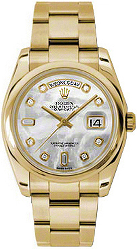 Rolex Day-Date Self winding Automatic Chronometer White Ladies Watch 118208-MOPDDO 