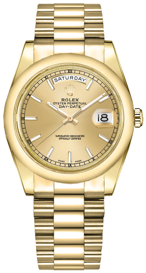 Rolex Day-Date Self winding Automatic Champagne Unisex Watch 118208-0062 