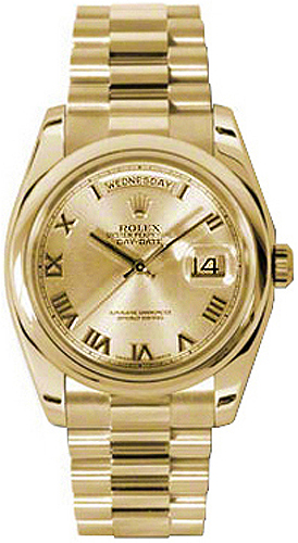 Rolex Day-Date Self winding Automatic Chronometer Champagne Unisex Watch 118208-0077 