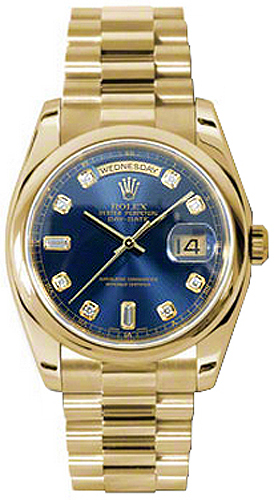 Rolex Day-Date Self winding Automatic Chronometer Blue Unisex Watch 118208-BLUDDP 