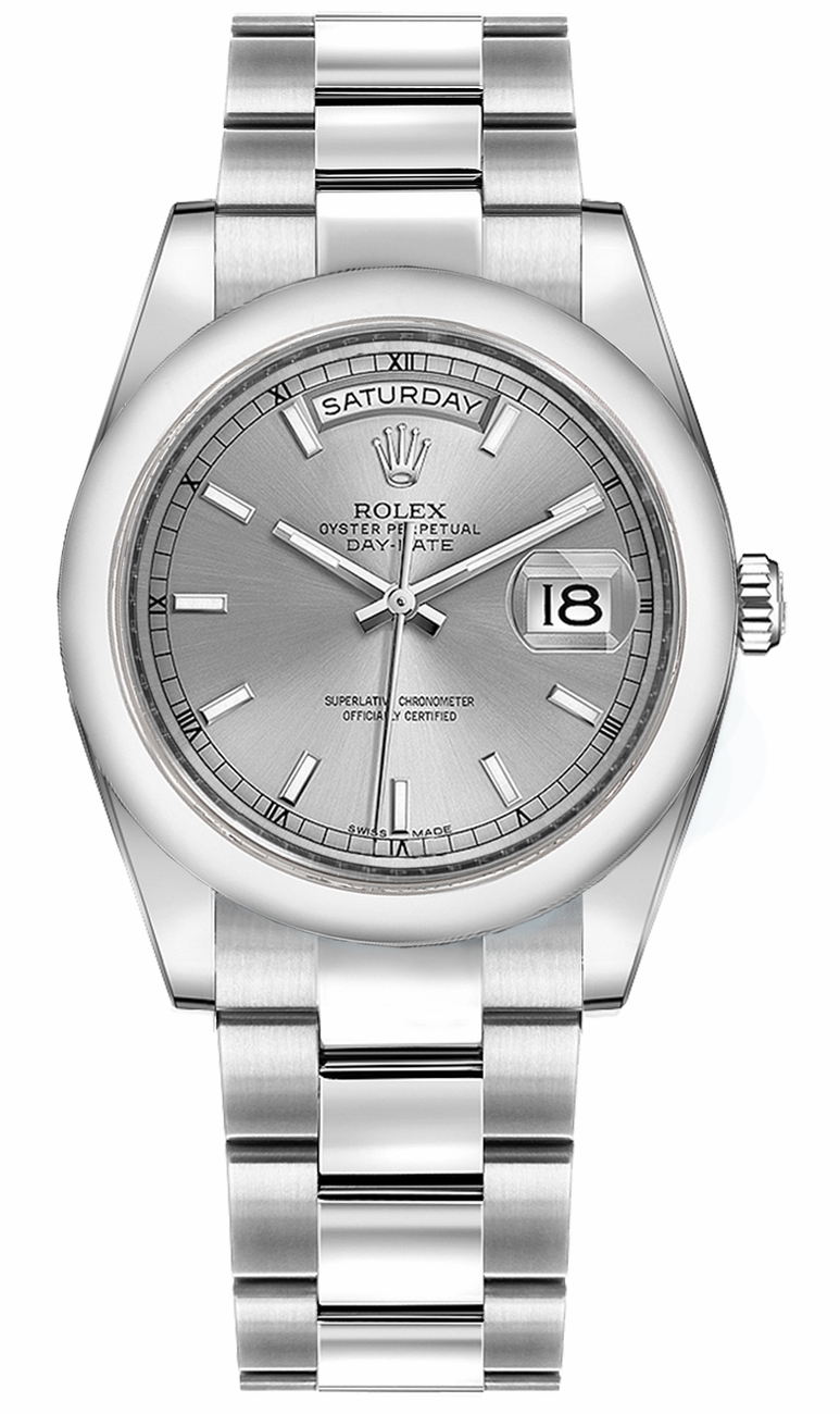 Rolex Day-Date Silver Watch 118209-SLVSO 