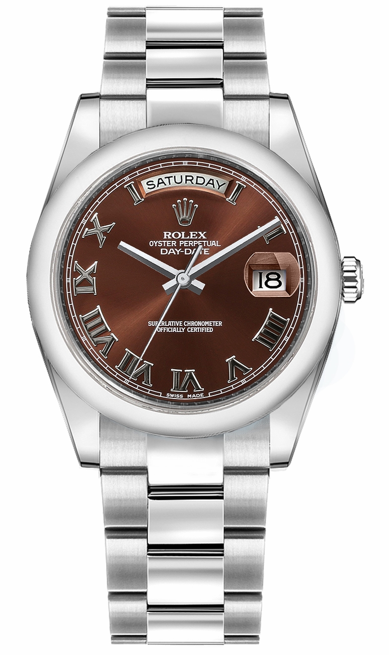 Rolex Day-Date Self winding Automatic Chronometer Brown Watch 118209-CHORO 