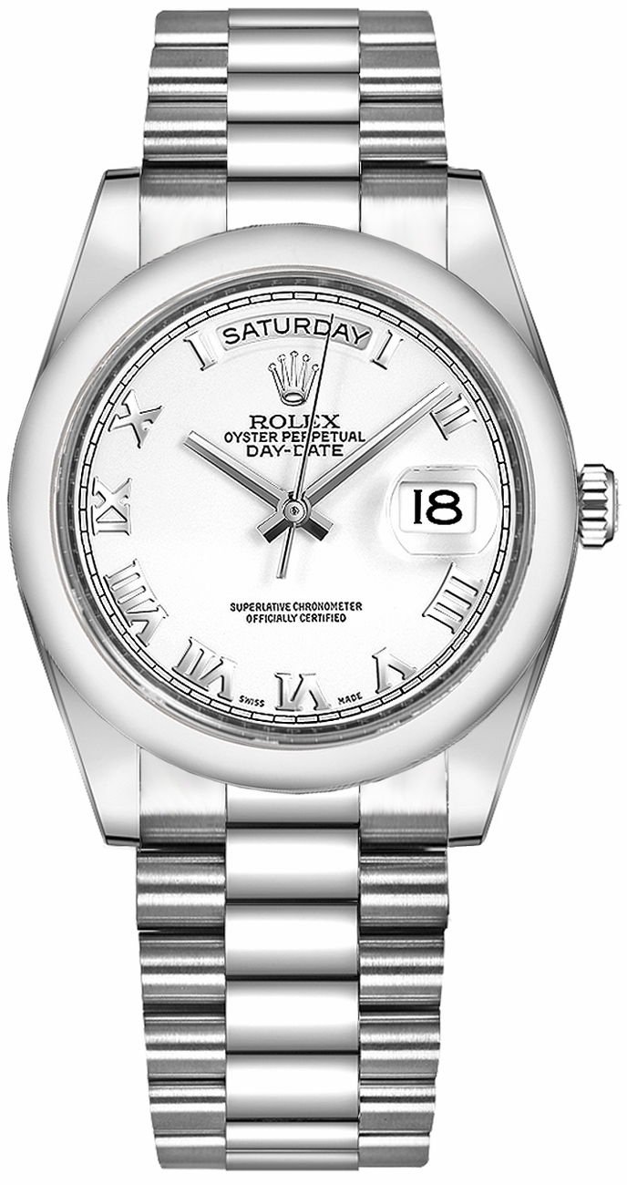 Rolex Day-Date Self winding Automatic White Watch 118209-WHTRP 