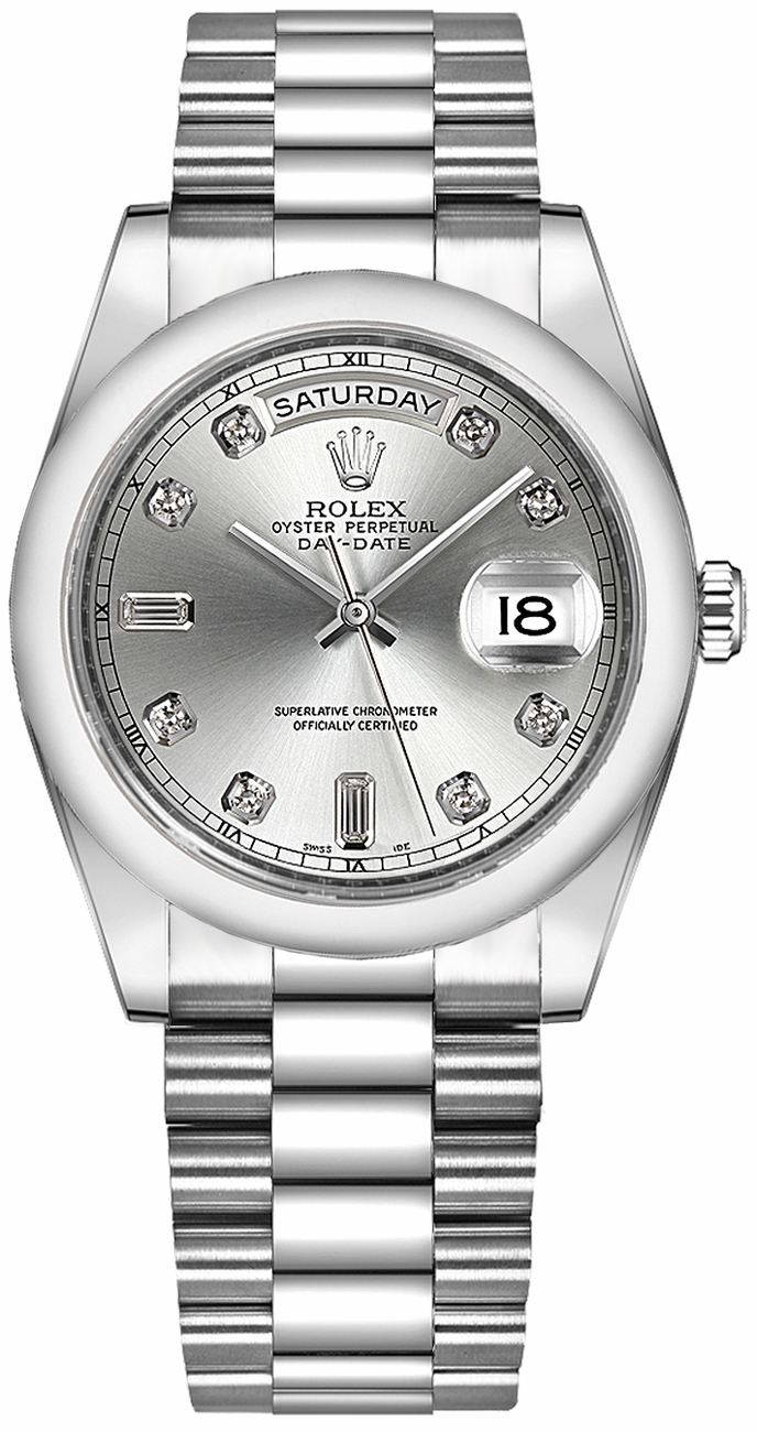 Rolex Day-Date Silver Watch 118209-SLVDP 