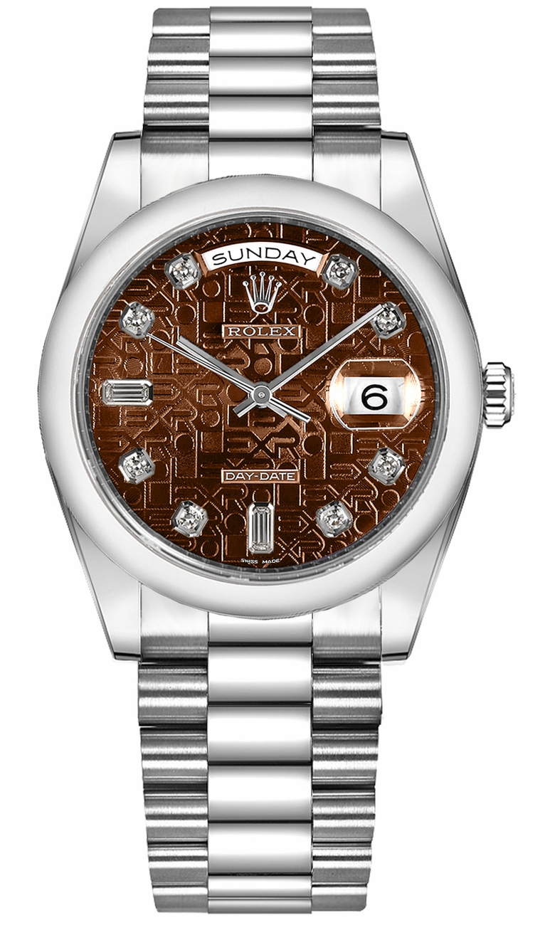 Rolex Day-Date Self winding Automatic Chronometer Brown Watch 118209-CHODP 