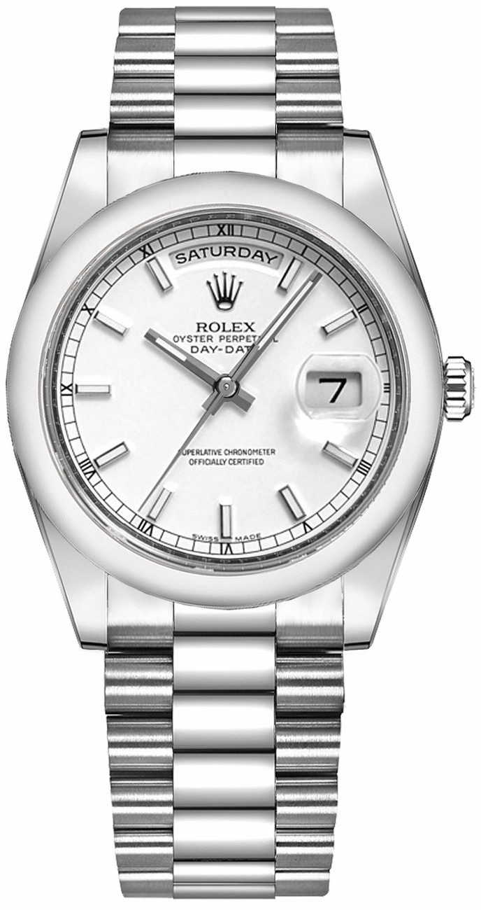 Rolex Day-Date Self winding Automatic Chronometer White Watch 118209-WHTSP 