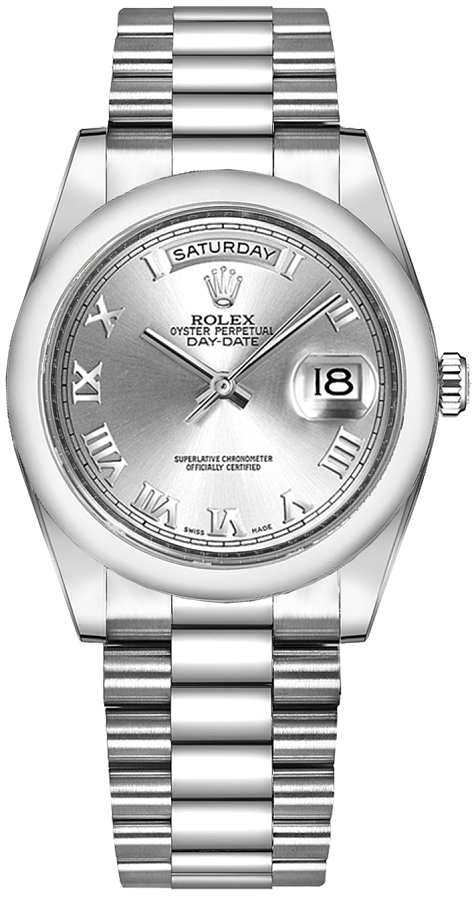 Rolex Day-Date Silver Watch 118209-SLVRP 