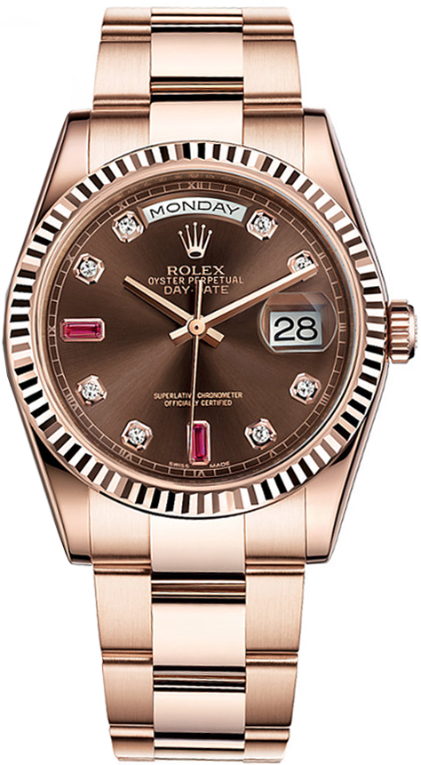 Rolex Day-Date Brown Watch 118235-0096 