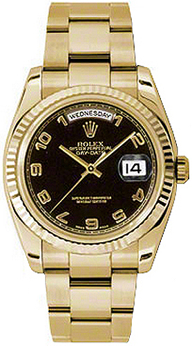 Rolex Day-Date Self winding Automatic Chronometer Black Unisex Watch 118238-BLKAFO 