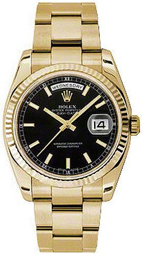 Rolex Day-Date Self winding Automatic Chronometer Black Watch 118238-0194 