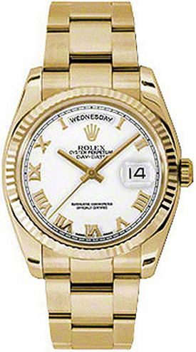 Rolex Day-Date Self winding Automatic Chronometer White Ladies Watch 118238-0162 